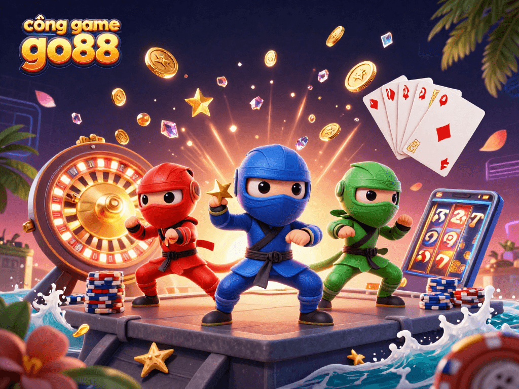 Experience thrilling gameplay at cổng game go88 with dynamic cartoon chameleons and rich casino elements.