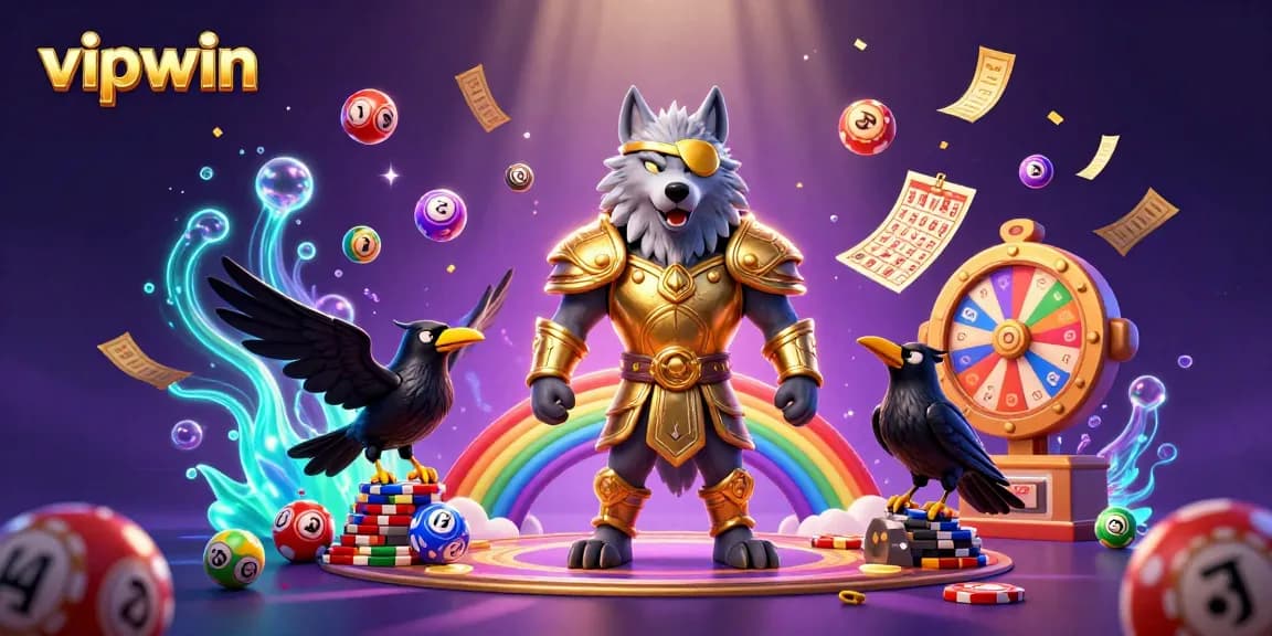 Experience winning moments with vipwin in a vibrant 3D casino scene filled with dynamic elements.