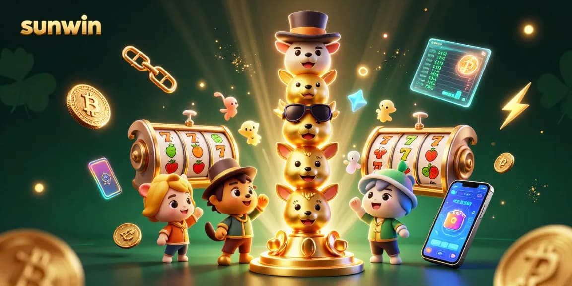 Experience sunwin's vibrant casino scene with a golden totem and engaging gaming elements.