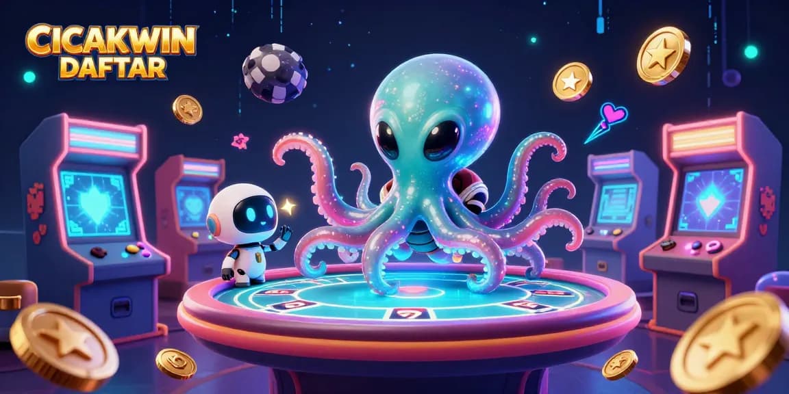 Engage with thrilling gameplay at CICAKWIN DAFTAR featuring a vibrant alien poker scene with dynamic game elements.