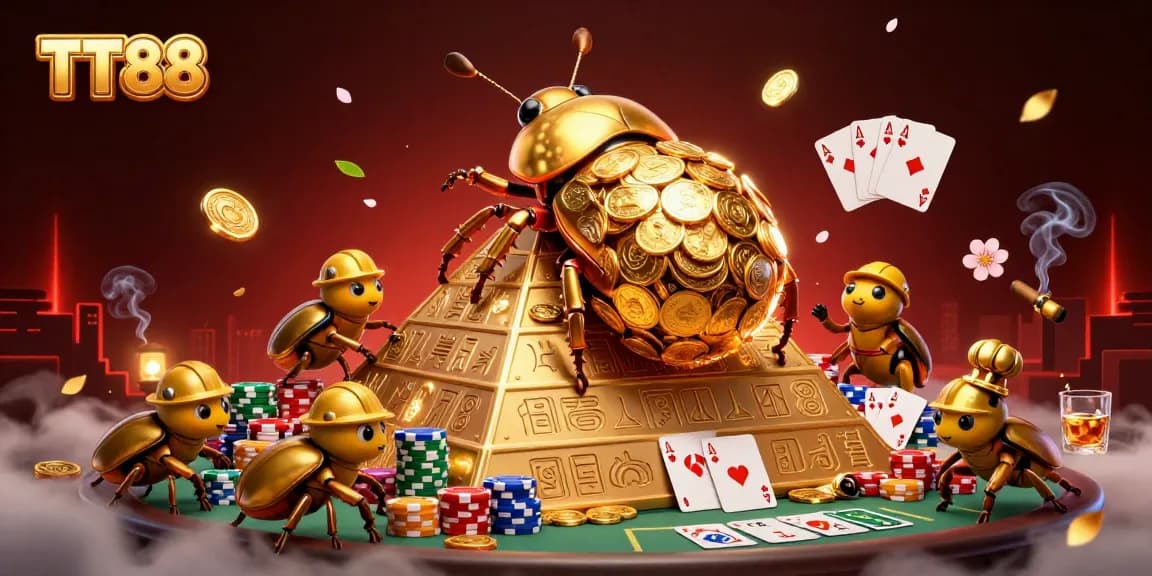 Experience thrilling action at TT88 with golden beetles and casino elements!