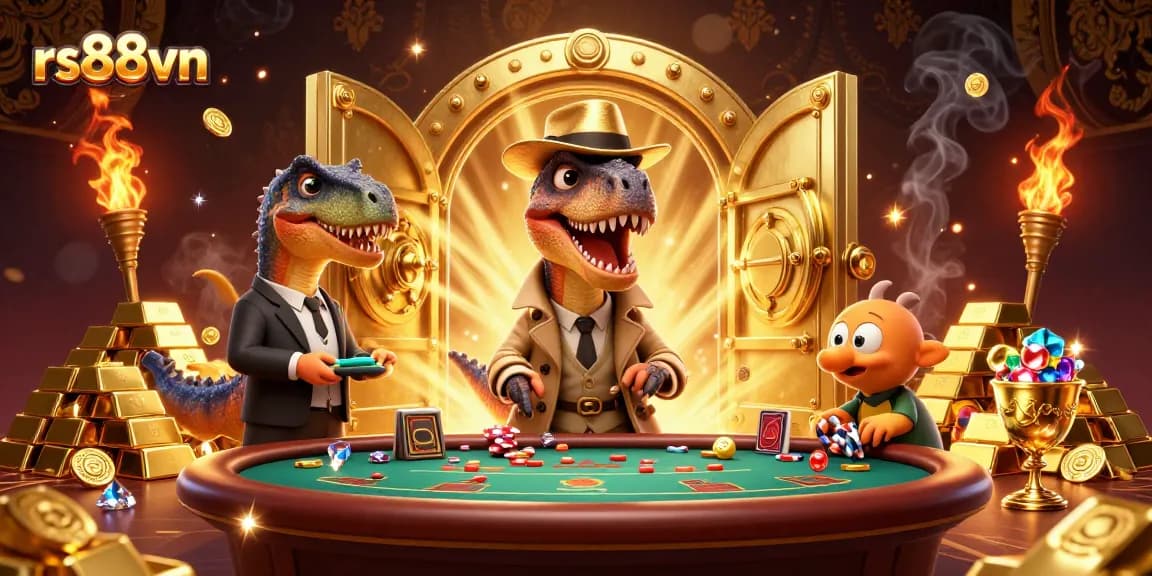 Experience thrilling wins at rs88vn with cartoon characters in a vibrant casino scene.