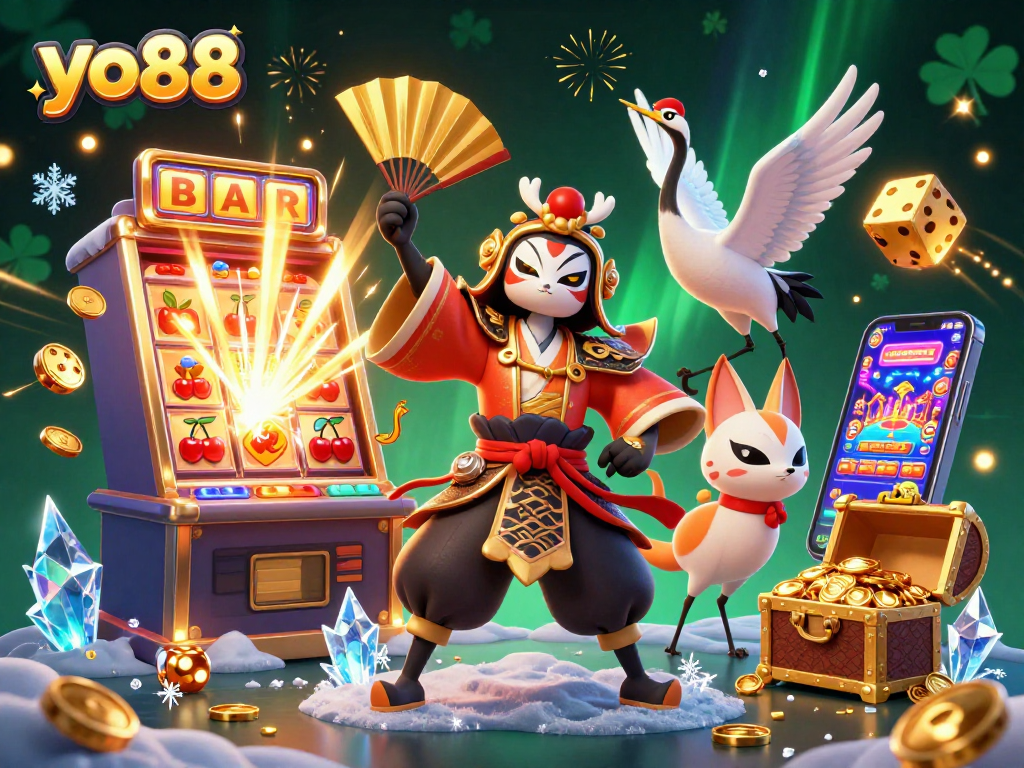 Engage with the vibrant yo88 casino experience, featuring thrilling slot machines and dynamic characters.