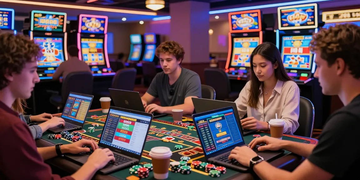 Fesselnde Paysafe Card Casino-Spielszene mit Spielern, die Online-Slots genießen und Chips in einer lebhaften Casino-Umgebung verwenden.
