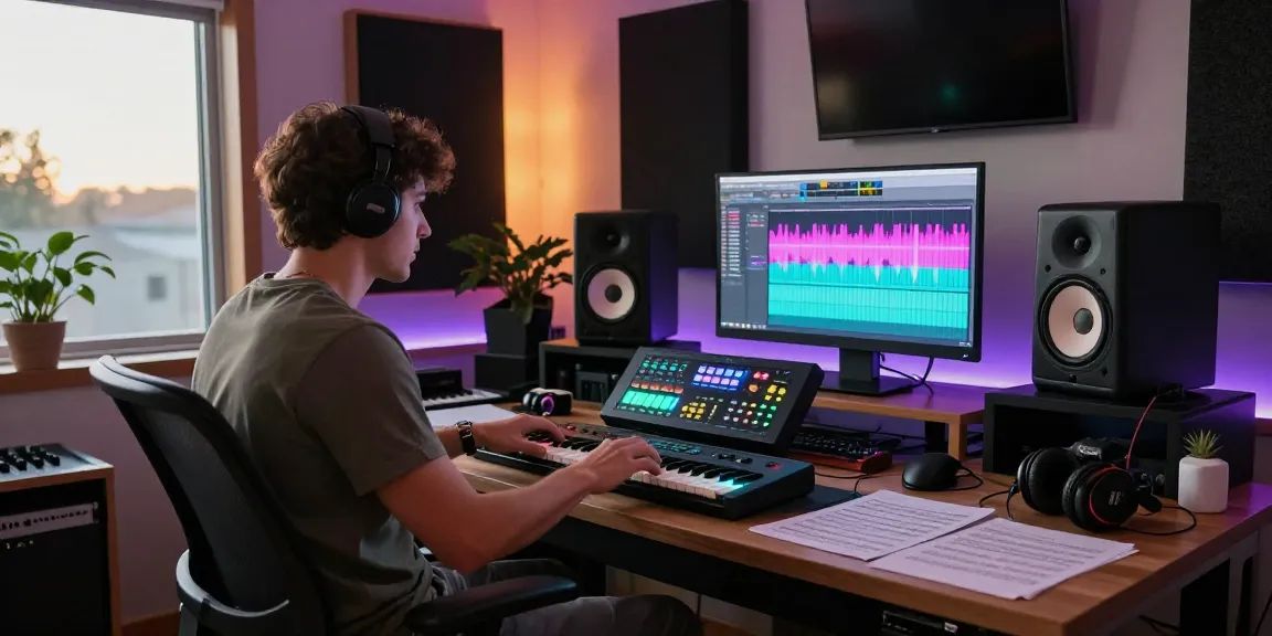 Music producer utilizing SC88 sound module in modern studio setup with digital audio workstation.