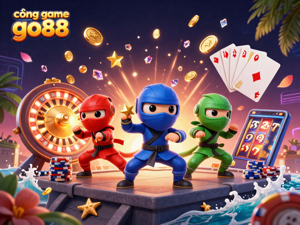Experience thrilling gameplay at cổng game go88 with dynamic cartoon chameleons and rich casino elements.