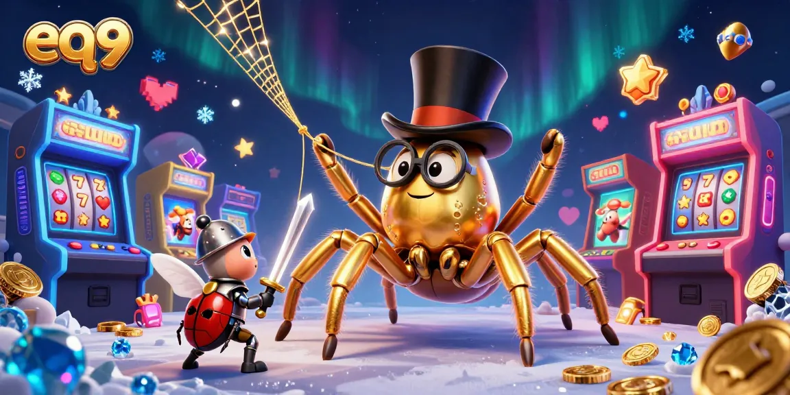 Engage with EQ9's thrilling casino experience featuring golden tarantula and beetle knight.