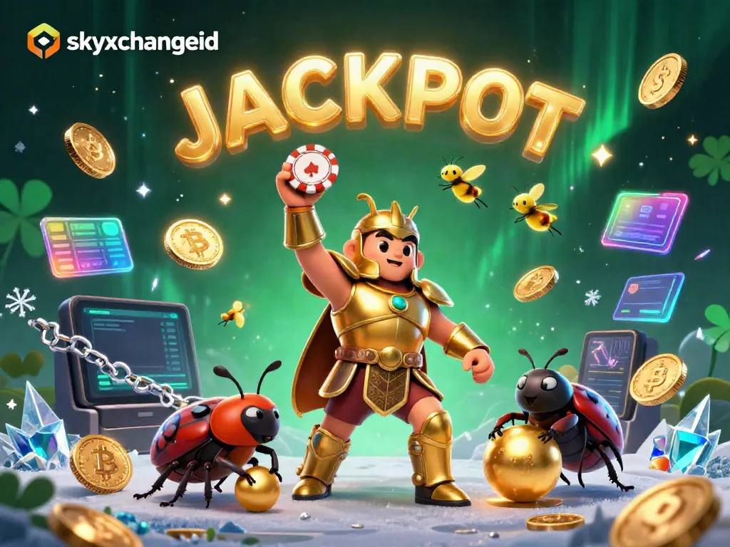 Experience thrilling wins with skyxchangeid in a vibrant casino-themed environment featuring a hercules beetle.