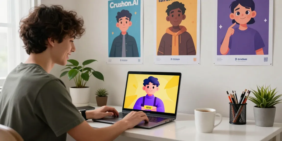 Vibrant scene featuring nsfw character ai interaction in a cozy home office setting.