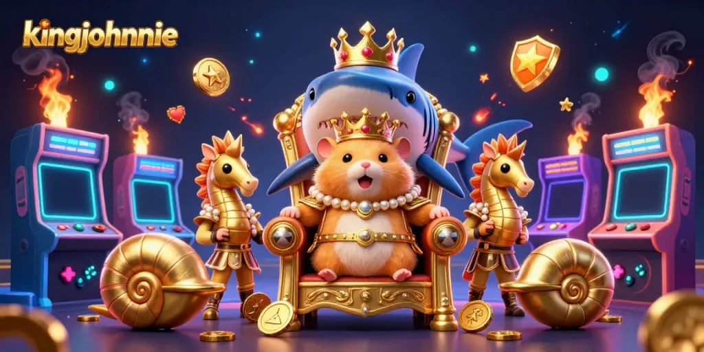 Engage in thrilling blackjack gameplay at King Johnnie with dynamic characters amidst a captivating casino scene.