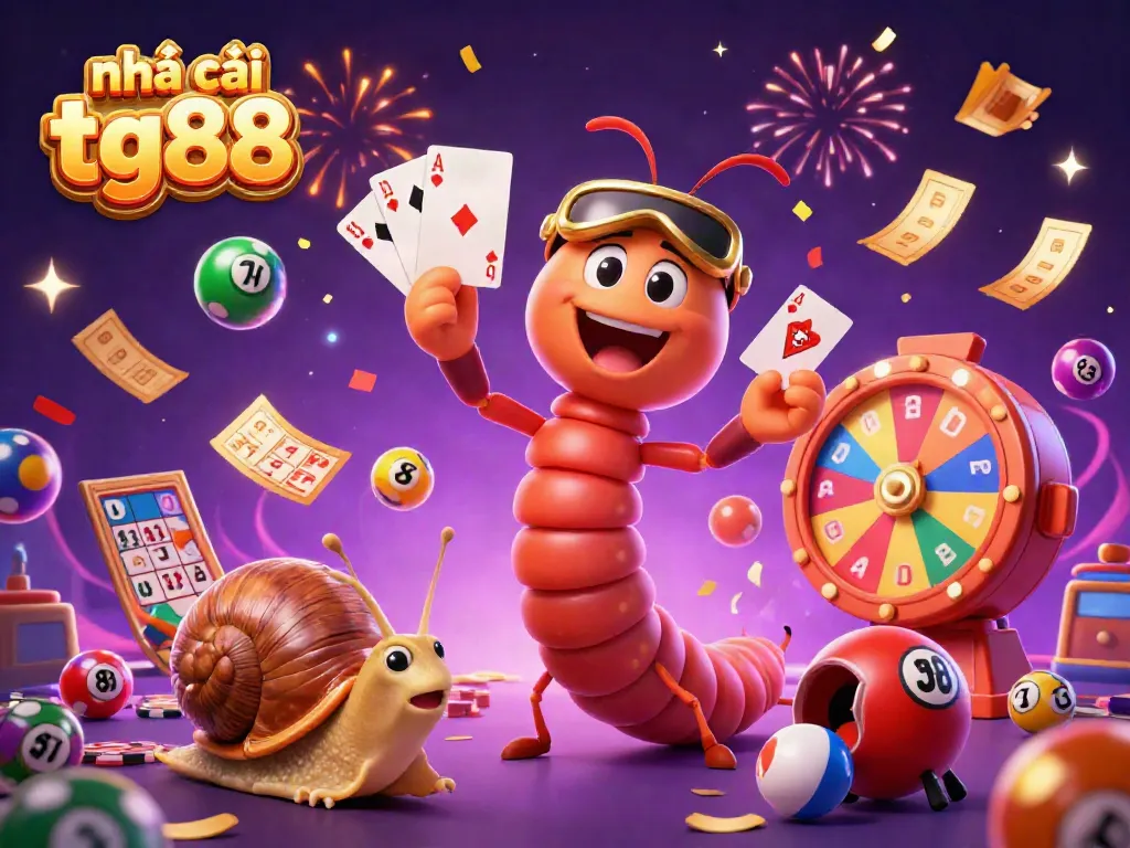Experience the exciting world of Nhà cái tg88 with a vibrant 3D illustration featuring a unique millipede dealer.