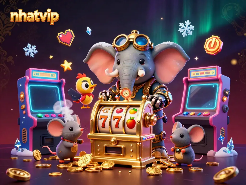 Experience the thrilling slot adventures at nhatvip with a whimsical steampunk theme, featuring engaging characters and dynamic visuals.