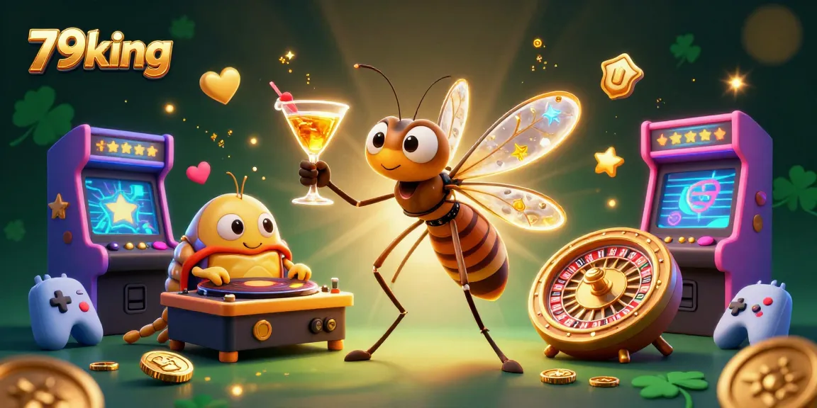 Engage in thrilling casino action with the 79king mascot and vibrant gaming elements around.