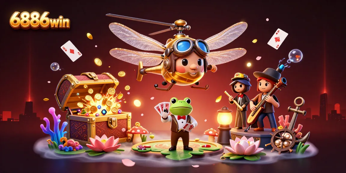 Experience thrilling 6886win action in a vibrant 3D casino scene with immersive game elements.