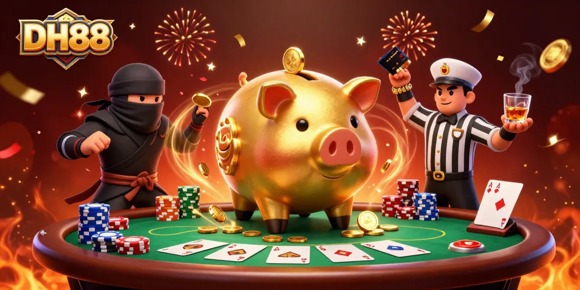 Experience thrilling gameplay at DH88 with vibrant elements from poker games and striking characters.