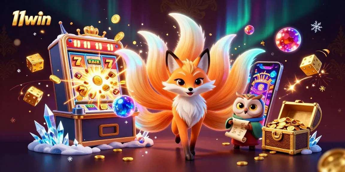 Engage with the 11win casino experience featuring a colorful nine-tailed fox and jackpot excitement.