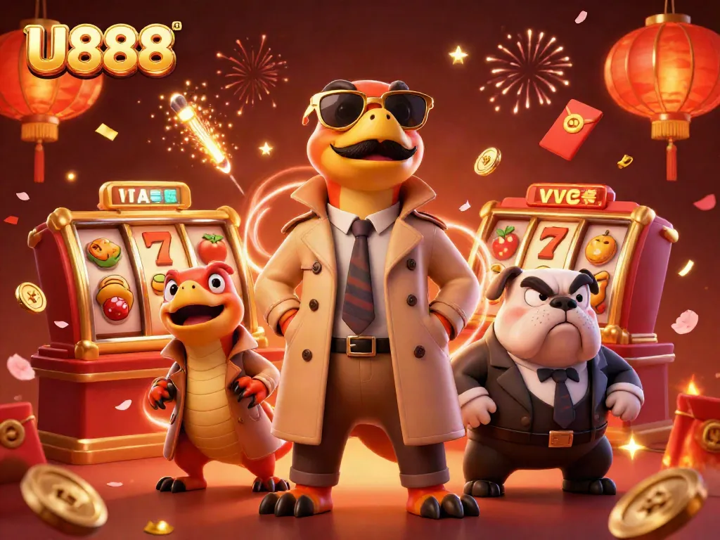 Experience the excitement of U888 with three raptors humorously trying to enter a VIP casino.
