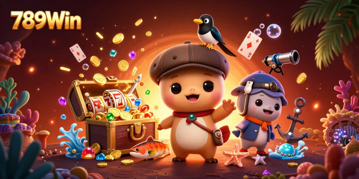 Experience the thrill of winning at 789Win with vibrant 3D characters in a spectacular casino scene.