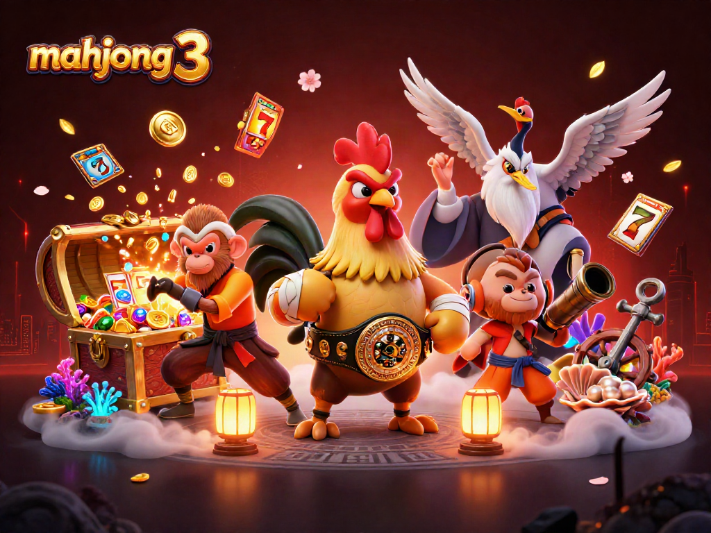 Engage in mahjong 3 strategy with a vibrant scene featuring dynamic characters and casino elements.
