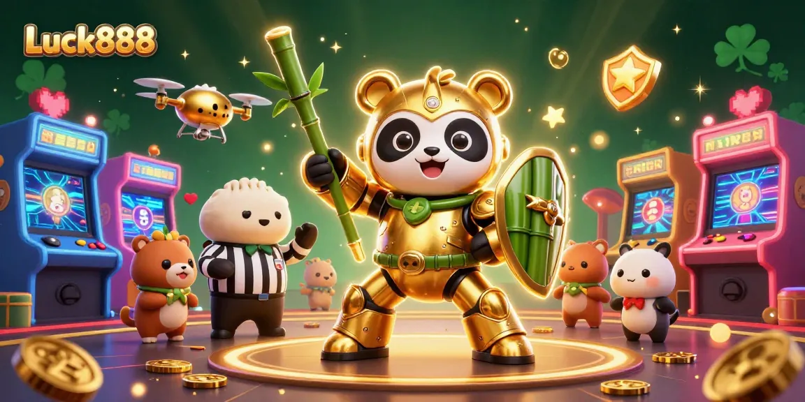 Experience Luck888 with a vibrant 3D casino illustration featuring dynamic gaming elements.