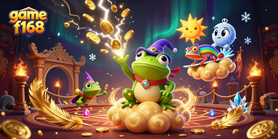 Win big at game f168 with an exciting 3D scene full of colorful characters and casino elements.