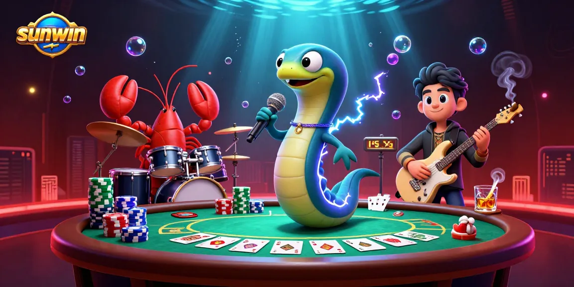 Experience the excitement of sunwin with a lively underwater casino performance featuring vibrant characters.