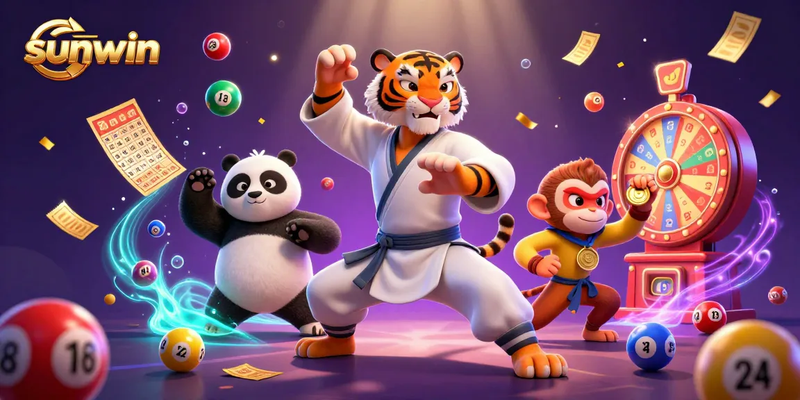 Experience thrilling wins with sunwin as the kung fu tiger and panda delight in a vibrant casino world.